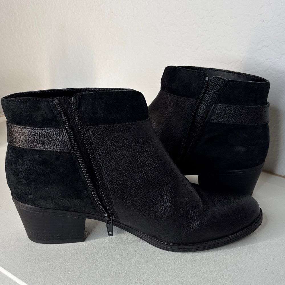 Naturalizer Wanya Black Leather Ankle Boots Size 8.5 W - Picture 11 of 14